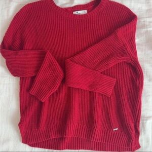 Hollister Vibrant Red Crew Neck Sweater